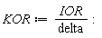 KOR := IOR/delta