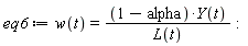 eq6 := w(t) = (1-alpha)*Y(t)/L(t)