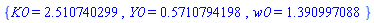 {K0 = 2.510740299, Y0 = .5710794198, w0 = 1.390997088}