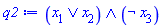 Logic:-`&and`(Logic:-`&or`(x[1], x[2]), Logic:-`&not`(x[3]))