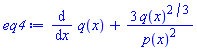 diff(q(x), x)+3*q(x)^(2/3)/p(x)^2