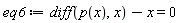 eq6 := diff(p(x), x)-x = 0
