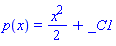 p(x) = (1/2)*x^2+_C1