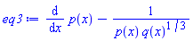 diff(p(x), x)-1/(p(x)*q(x)^(1/3))