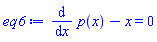 diff(p(x), x)-x = 0