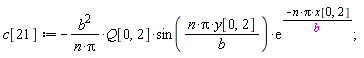 c[21] := -b^2*Q[0, 2]*sin(n*Pi*y[0, 2]/b)*exp(-n*Pi*x[0, 2]/b)/(n*Pi)