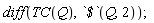 diff(TC(Q), `$`(Q, 2))