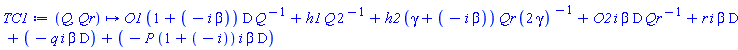 proc (Q, Qr) options operator, arrow; Student:-VectorCalculus:-`+`(Student:-VectorCalculus:-`+`(Student:-VectorCalculus:-`+`(Student:-VectorCalculus:-`+`(Student:-VectorCalculus:-`+`(Student:-VectorCalculus:-`+`(Student:-VectorCalculus:-`*`(Student:-VectorCalculus:-`*`(Student:-VectorCalculus:-`*`(O1, Student:-VectorCalculus:-`+`(1, Student:-VectorCalculus:-`-`(Student:-VectorCalculus:-`*`(i, beta)))), Student:-VectorCalculus:-D), Q^Student:-VectorCalculus:-`-`(1)), Student:-VectorCalculus:-`*`(Student:-VectorCalculus:-`*`(h1, Q), 2^Student:-VectorCalculus:-`-`(1))), Student:-VectorCalculus:-`*`(Student:-VectorCalculus:-`*`(Student:-VectorCalculus:-`*`(h2, Student:-VectorCalculus:-`+`(gamma, Student:-VectorCalculus:-`-`(Student:-VectorCalculus:-`*`(i, beta)))), Qr), Student:-VectorCalculus:-`*`(2, gamma)^Student:-VectorCalculus:-`-`(1))), Student:-VectorCalculus:-`*`(Student:-VectorCalculus:-`*`(Student:-VectorCalculus:-`*`(Student:-VectorCalculus:-`*`(O2, i), beta), Student:-VectorCalculus:-D), Qr^Student:-VectorCalculus:-`-`(1))), Student:-VectorCalculus:-`*`(Student:-VectorCalculus:-`*`(Student:-VectorCalculus:-`*`(r, i), beta), Student:-VectorCalculus:-D)), Student:-VectorCalculus:-`-`(Student:-VectorCalculus:-`*`(Student:-VectorCalculus:-`*`(Student:-VectorCalculus:-`*`(q, i), beta), Student:-VectorCalculus:-D))), Student:-VectorCalculus:-`-`(Student:-VectorCalculus:-`*`(Student:-VectorCalculus:-`*`(Student:-VectorCalculus:-`*`(Student:-VectorCalculus:-`*`(P, Student:-VectorCalculus:-`+`(1, Student:-VectorCalculus:-`-`(i))), i), beta), Student:-VectorCalculus:-D))) end proc