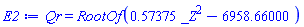 Qr = RootOf(.57375*_Z^2-6958.66000)