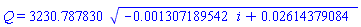 Q = 3230.787830*(-0.1307189542e-2*i+0.2614379084e-1)^(1/2)