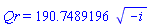 Qr = 190.7489196*(-i)^(1/2)