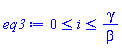 0 <= i and i <= gamma/beta