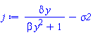 delta*y/(beta*y^2+1)-sigma2