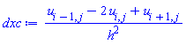 (u[i-1, j]-2*u[i, j]+u[i+1, j])/h^2