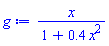 x/(1+.4*x^2)