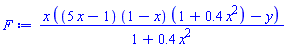x*((5*x-1)*(1-x)*(1+.4*x^2)-y)/(1+.4*x^2)
