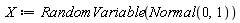 X := RandomVariable(Normal(0, 1))