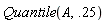 Quantile(A, .25)