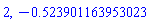 2, -.523901163953022553