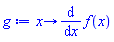 proc (x) options operator, arrow; diff(f(x), x) end proc