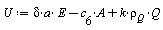 U := E*a*delta+Q*k*`&rho;__Q`-A*c__6