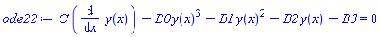 C*(diff(y(x), x))-B0*y(x)^3-B1*y(x)^2-B2*y(x)-B3 = 0