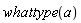 whattype(a)