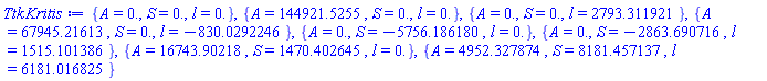 {A = 0., S = 0., l = 0.}, {A = 144921.5255, S = 0., l = 0.}, {A = 0., S = 0., l = 2793.311921}, {A = 67945.21613, S = 0., l = -830.0292246}, {A = 0., S = -5756.186180, l = 0.}, {A = 0., S = -2863.690716, l = 1515.101386}, {A = 16743.90218, S = 1470.402645, l = 0.}, {A = 4952.327874, S = 8181.457137, l = 6181.016825}