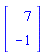 Vector(2, {(1) = 7, (2) = -1})