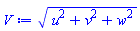 (u^2+v^2+w^2)^(1/2)