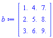 Matrix(3, 3, {(1, 1) = 1.0, (1, 2) = 4.0, (1, 3) = 7.0, (2, 1) = 2.0, (2, 2) = 5.0, (2, 3) = 8.0, (3, 1) = 3.0, (3, 2) = 6.0, (3, 3) = 9.0})