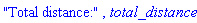 "Total distance:", total_distance