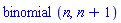 binomial(n, n+1)
