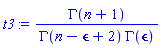 GAMMA(n+1)/(GAMMA(n-epsilon+2)*GAMMA(epsilon))