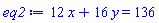 12*x+16*y = 136