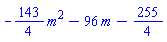 -(143/4)*m^2-96*m-255/4
