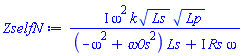 I*omega^2*k*Ls^(1/2)*Lp^(1/2)/((-omega^2+`&omega;0s`^2)*Ls+I*Rs*omega)