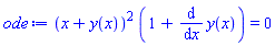 (x+y(x))^2*(1+diff(y(x), x)) = 0