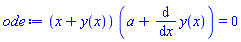 (x+y(x))*(a+diff(y(x), x)) = 0