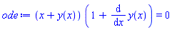 (x+y(x))*(1+diff(y(x), x)) = 0