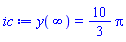 y(infinity) = (10/3)*Pi