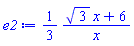 (1/3)*(3^(1/2)*x+6)/x