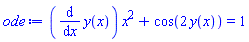 (diff(y(x), x))*x^2+cos(2*y(x)) = 1