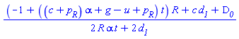 ((-1+((c+p__R)*alpha+g-u+p__R)*t)*R+c*d__1+D__0)/(2*R*alpha*t+2*d__1)