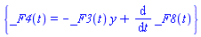 {_F4(t) = -_F3(t)*y+diff(_F8(t), t)}