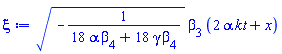 (-1/(18*alpha*beta[4]+18*gamma*beta[4]))^(1/2)*beta[3]*(2*alpha*kt+x)