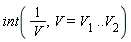 int(1/V, V = V__1 .. V__2)