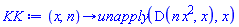 proc (x, n) options operator, arrow; unapply(D(n*x^2, x), x) end proc