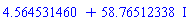 4.564531460+58.76512338*I