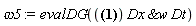 omega5 := evalDG((alpha*u[]*u[1]+beta*u[1]-u[]*u[1, 1, 1]-3*u[1]*u[1, 1]+u[2]-u[1, 1, 2])*`&w`(Dx, Dt))